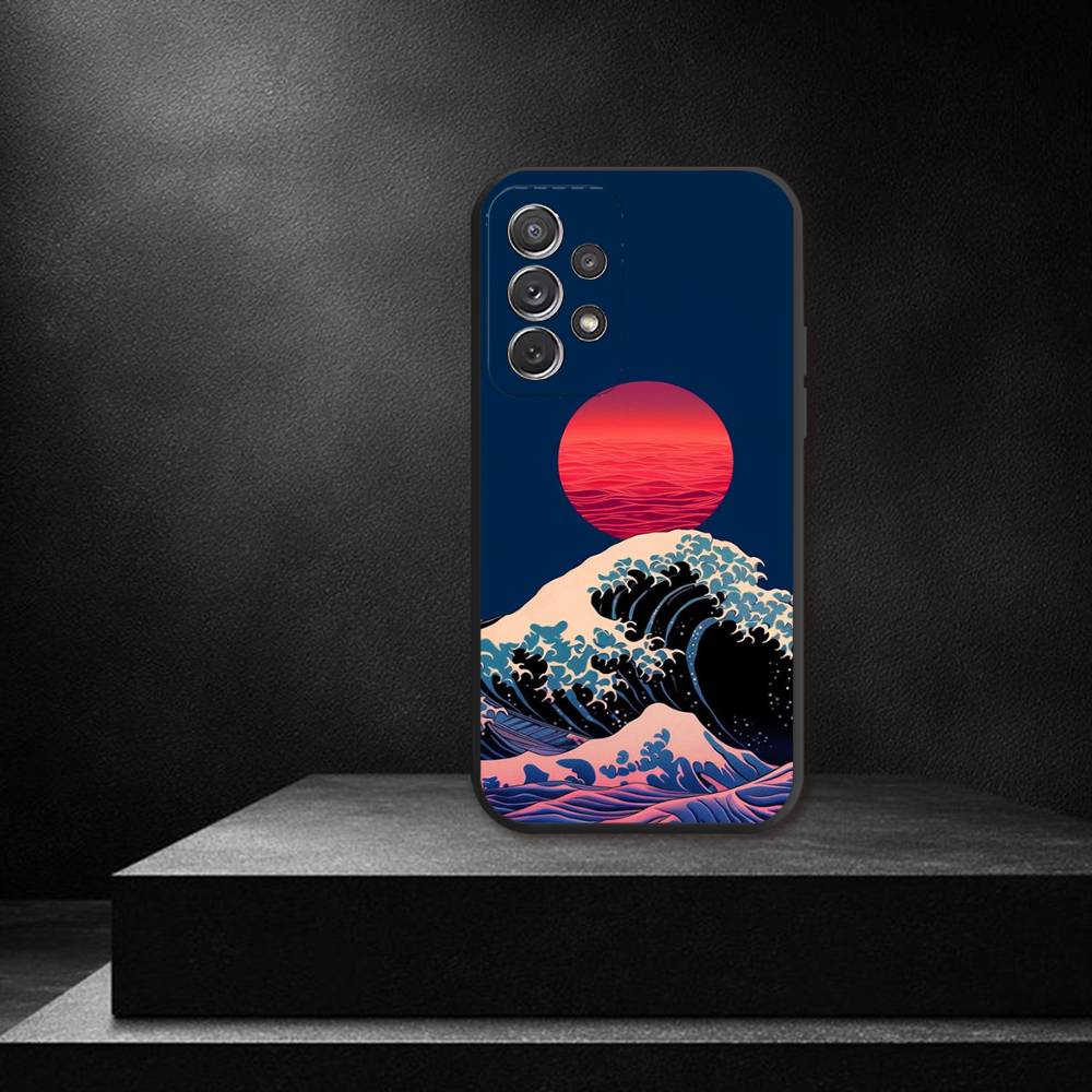 Great Wave Off Kanagawa Phone Case For Samsung S 25,24,23,22,30,21,10,9,Ultra,Plus,Lite,FE,4,5G Black Soft Case