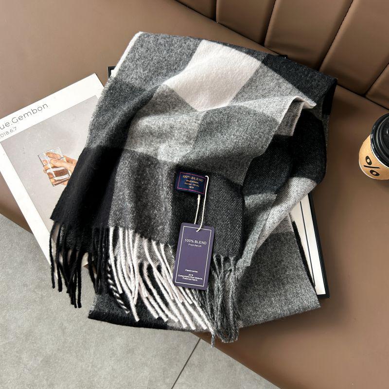 

Классический клетчатый шарф-манишка - Осень/Зима, Высококачественная имитация шерсти, Унисекс 190cm