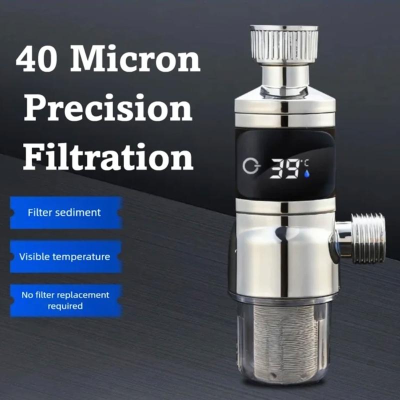 Easy Installation 2 in 1 Water Temperature Monitor and Filter Unit with Stainless Steel Construction for Home Use