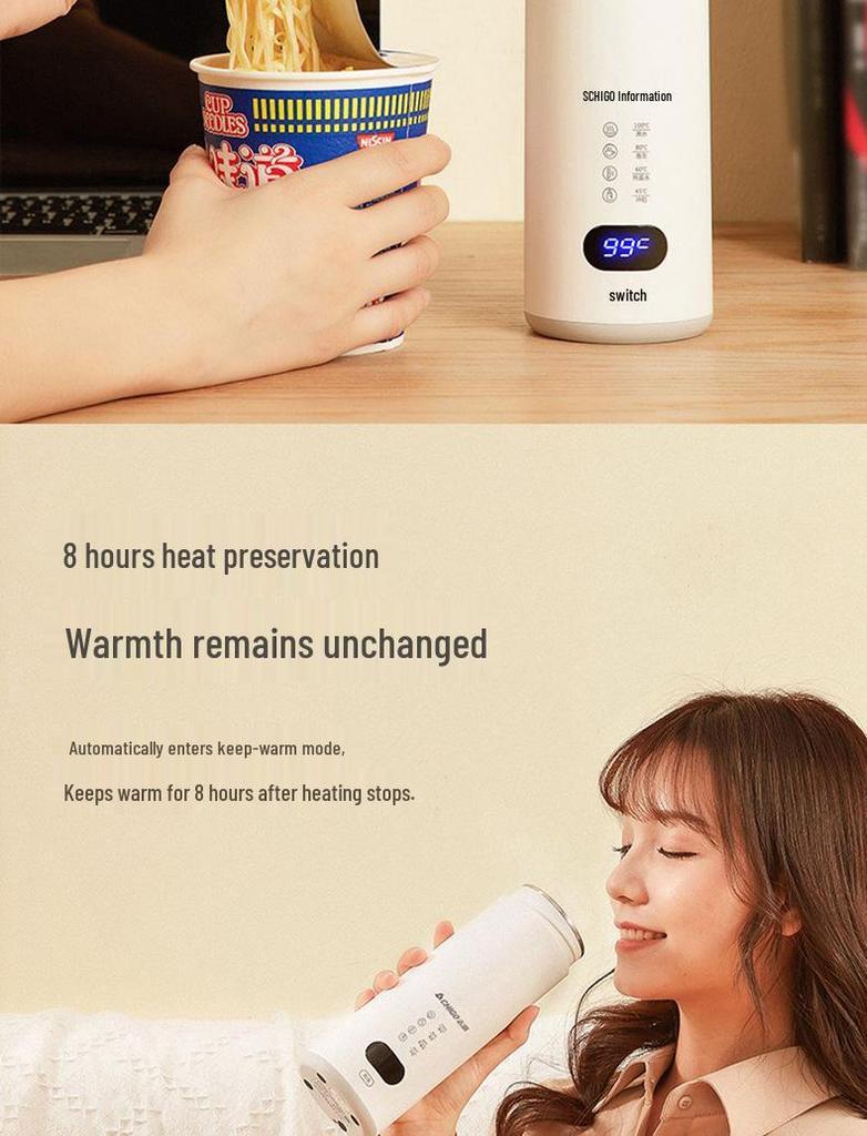 Chigo Smart Reisekochkessel: Tragbarer elektrischer Becher zum Kochen, Erhitzen und Isolieren. Ideal für Büro- und Reisegebrauch.