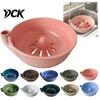 Decorative Kitchen Countertop Bowl Self Spinning Berry Washing Bowl, 360 Degree Vortex Cleaning And Glazed Ceramic Basket Drain Spinner, Fruit