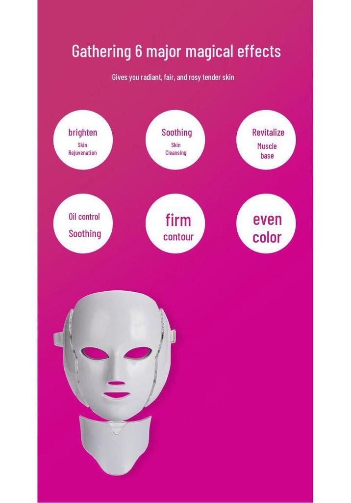 LED Spectrum Facial Care Mask with Neck Beauty Treatment