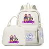 4Pcs/set Anime K-Pop Demon Hunters Printed Backpack with Handbag Pencil Case for Teenager Student Boy Girl Schoolbag Bookbag Large Capacity Travel Bag