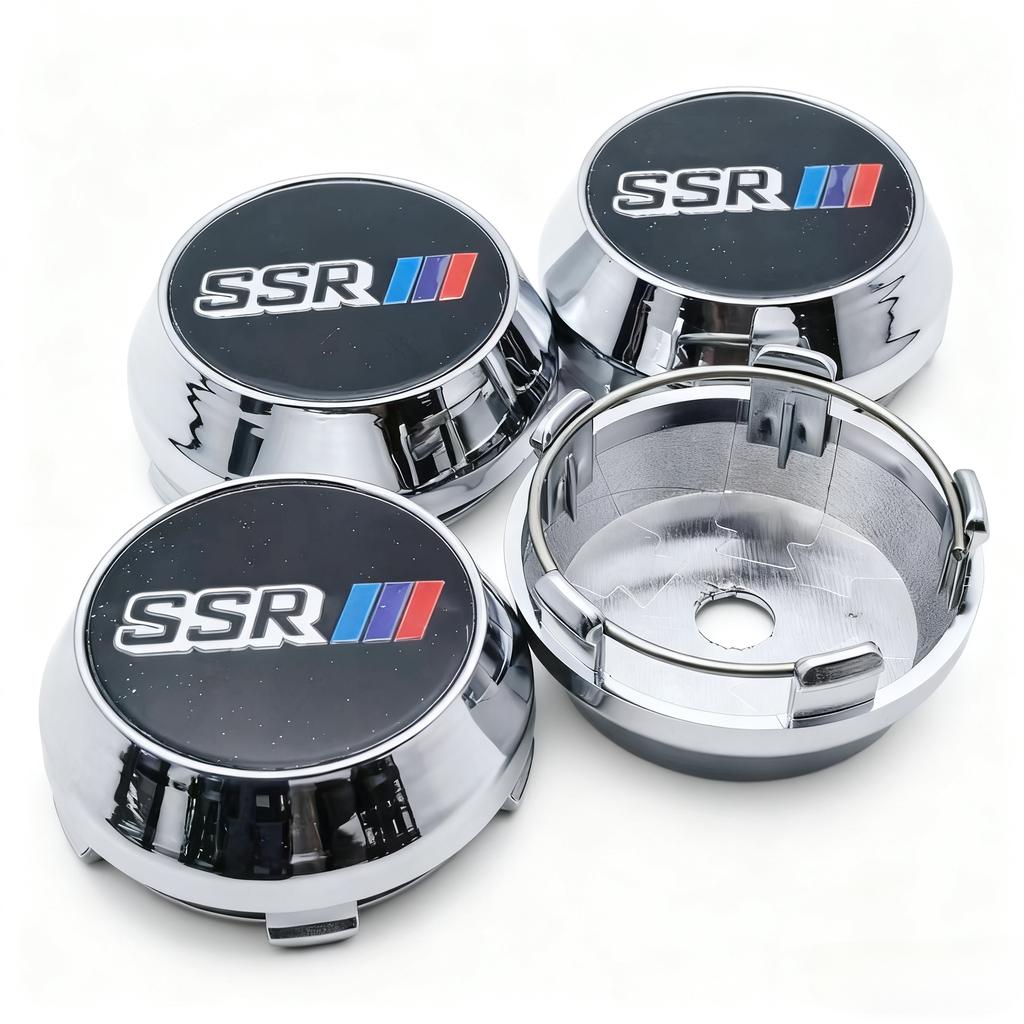 4 st JDM SSR Logotyp Emblempatch Bilfälg Mittkåpor Hög Kåpa 60MM 56MM Fälgar Navkåpa Fälg Navkåpor Skydd Ersättningsbilstillbehör