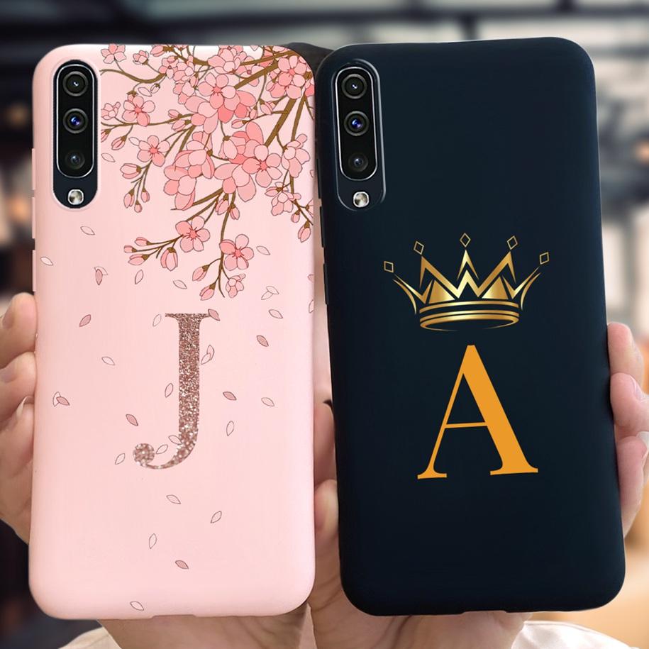 For Samsung Galaxy A50 A50S A30S Case Silicone Letters Crown Back Cover Phone Cases For Samsung A50 A 50 30 S A307F A507F Fundas