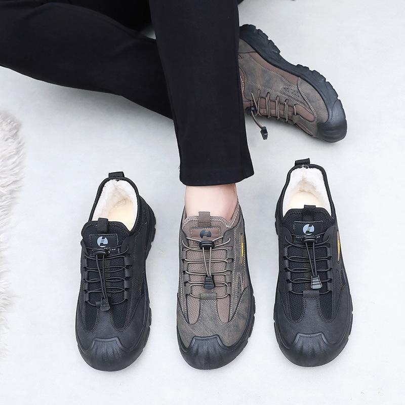 Shoes men's new winter hair generation men's shoes non-slip and wear-resistant sports snow boots comfortable velvet warm boots
