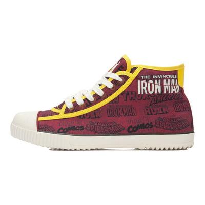 Li Ning Marvel Series Iron Man Street Fashion Casual Mid-Top Sneakers Men Sneakers Red Yellow ALAK089-3