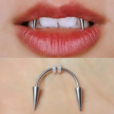 Bague Lèvres Mode Acier Inoxydable Piercing Septum Dans la Bouche Bague Perforation Boucles d'Oreilles Créoles Anneau de Nez Bijoux de Piercing Corporel LS