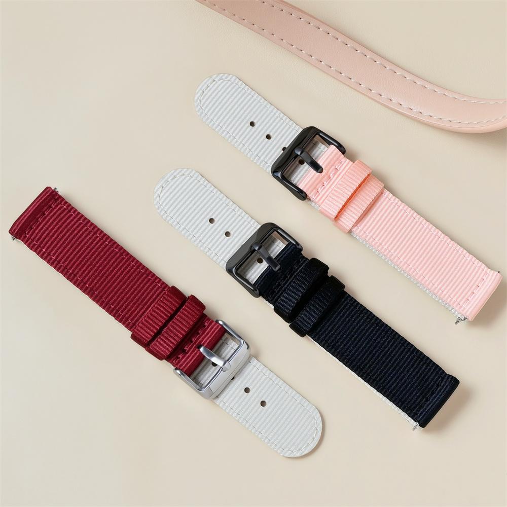 20mm Waterproof Sailcloth Watch Strap Two-Sided Nylon Watchband Quick Release Band Sport Belt