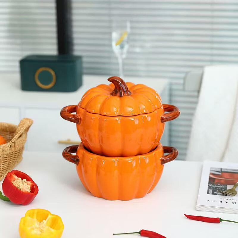 Utopia Ceramic Pumpkin Soup Pot with Lid