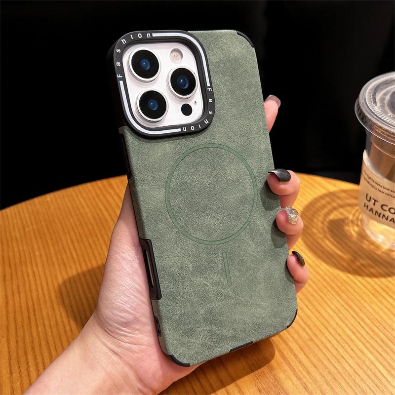 For Magsafe Luxury Leather Hybrid Shockproof Cases For iPhone 11 12 13 14 15 16 Pro Max 16 Plus Magnetic Wireless Charging Cover