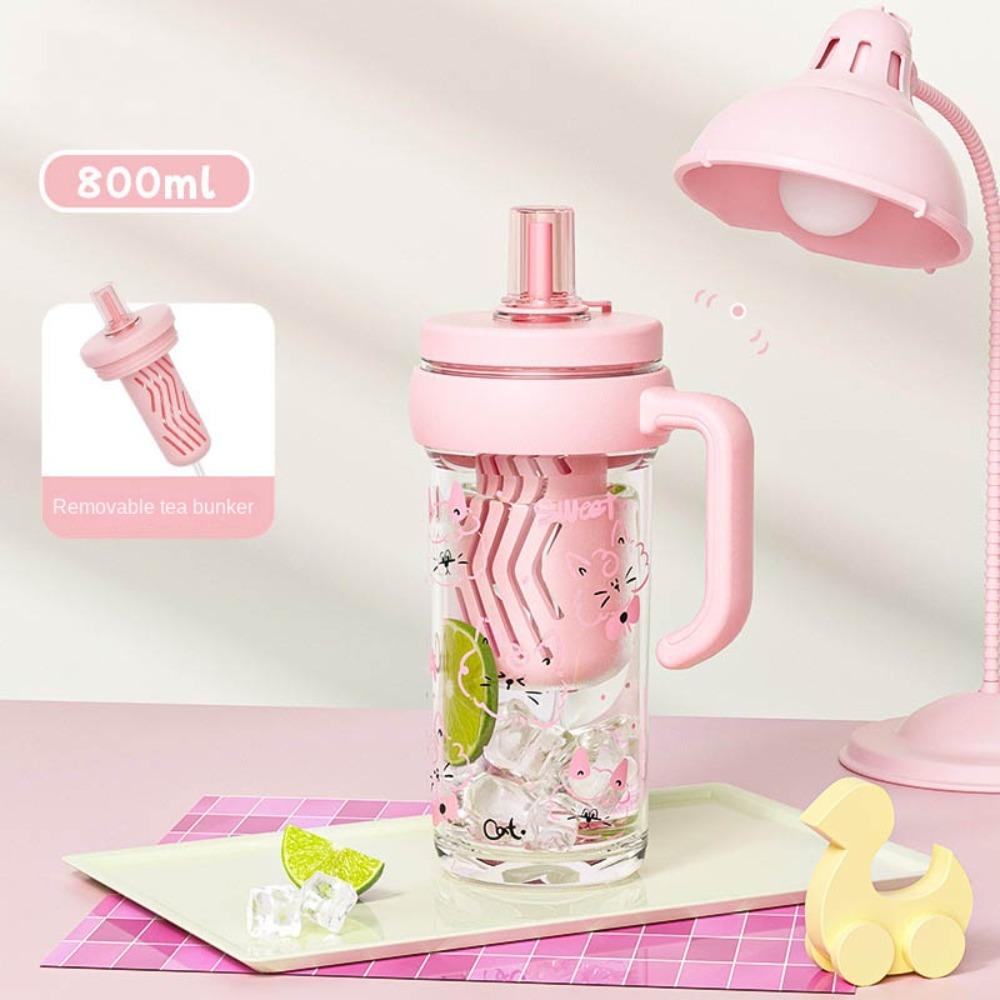 800ml Straw Cups Plastic Drinking Bottle New Sports Water Bottle