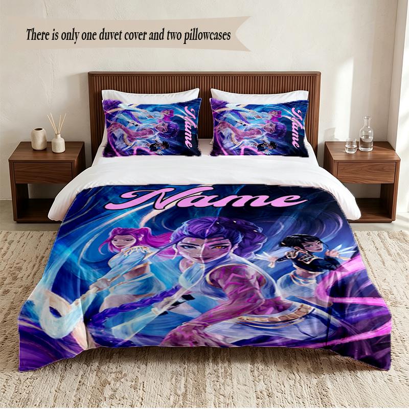 HUNTRIX Personalisierte Individuelle Name 3-teiliges Bettwäsche-Set Weiches Bettbezug-Set Für Schlafzimmer Heimdekoration