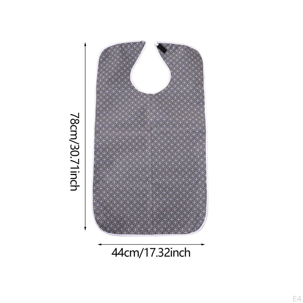 Adult Bib Eating Cloth Adjustable Neck Large Portable Machine Washable Reusable Clothing Protector