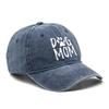DOG MOM Print Adjustable Baseball Hat Washed Cotton Adjustable Buckle Stylish Snapback Baseball Cap Ideal Choice For Men Women