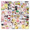 Sanrio Cartoon Cute Graffiti Stickers: 100-200 Sheets for Notebooks, Luggage, and Planners