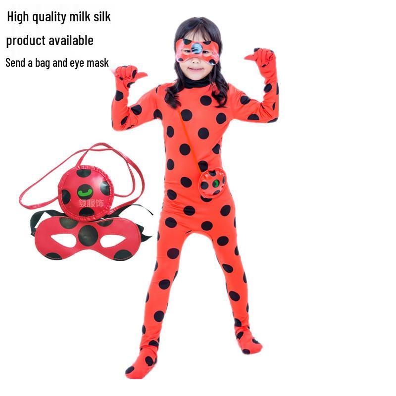 Trendy Girls' Superhero Jumpsuit with Eye Mask & Bag - Perfect for Halloween or Festivals