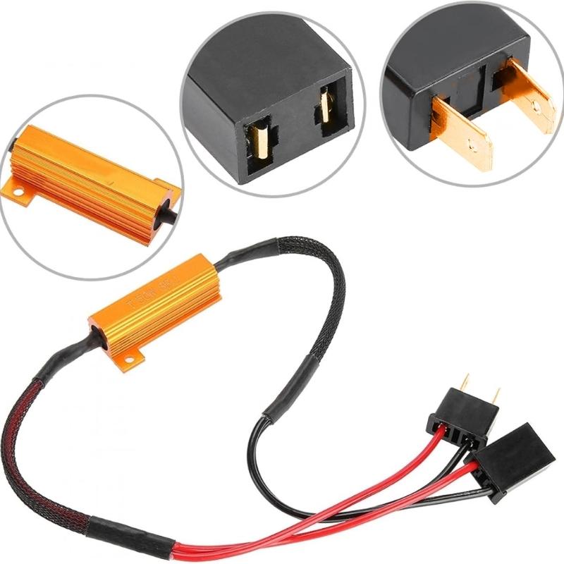 High Temperature Resistant LED Decoders Harness Plugs & Play LED Headlight Load Resistor Simple Installation for Vehicle