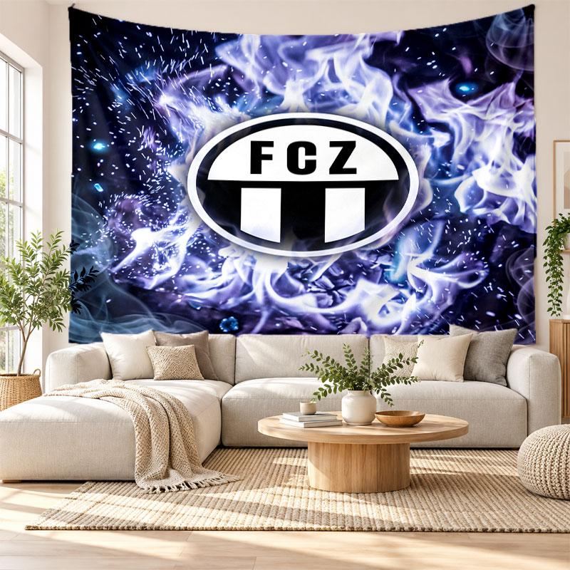FC Zürich Wall Tapestry, Soft Fabric Wall Hanging, Decorative Backdrop For Bedroom Home Wall Art