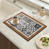 Kitchen Countertop Drain & Absorbent Mat for Dishes, Dining Table, and Coffee Machine