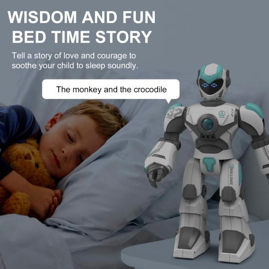 Electric Smart Robot Toy Gesture Sensing Programmable Remote Control Robot Model Toddlers Boys Girls Interactive Talking Singing Dancing Story Telling