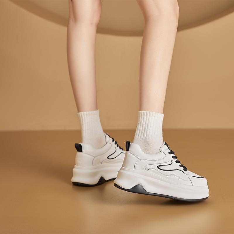 Women's Sneakers Shoe Thick-soled Comfortable Flat Casual Shoes Women Plus Size Spring and Autumn Reflective Strip Girl Shoes