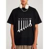 Crew Neck T Shirt White Wrenches and Numbers Print for Casual Wear