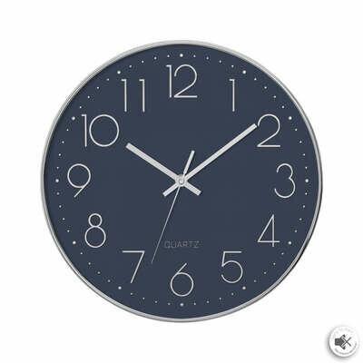 Laure Wall Clock 30 Cm Navy Blue Battery Operated