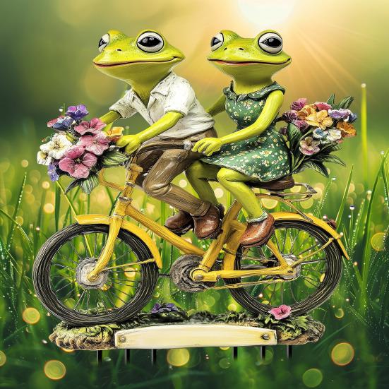 Grodpar Trädgårdsspett 2D Akryl Djurspett för Blomkrukor Dekoration Vattentät Kruka Planterare