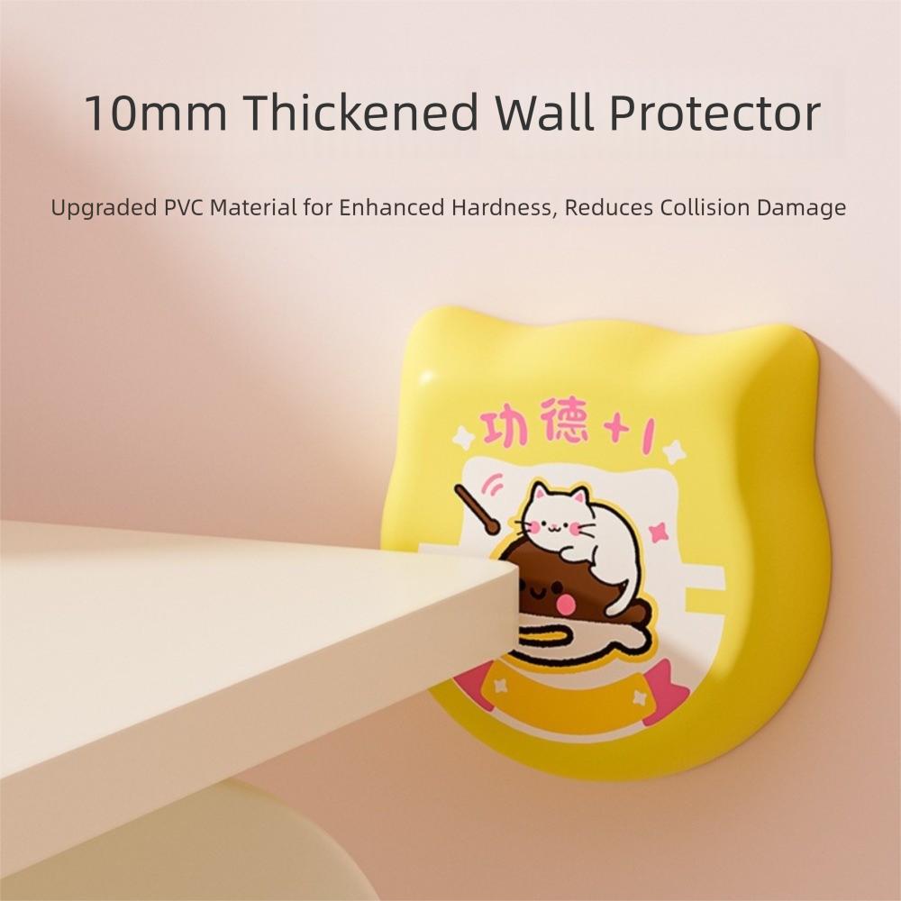 Cute PVC Door Stopper Cartoon Silent Doorknob Bumper Self-adhesive Anti-collision Furniture Anti-crash Pad for Home