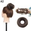 100% cabello humano moño Scrunchies Updos donut moño extensiones de cabello envolver cola de caballo
