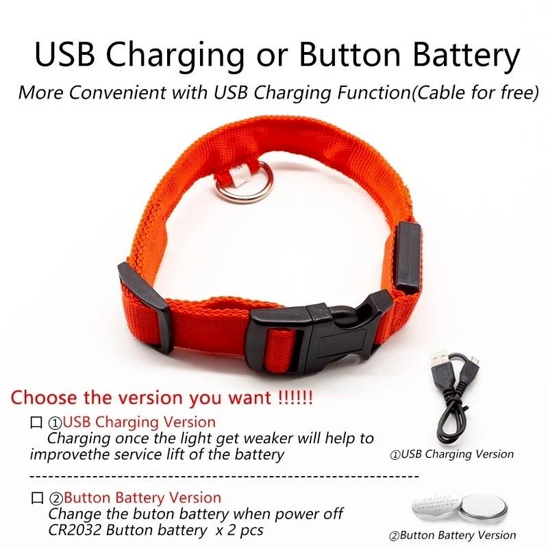 Collare LED per Cani Anti-smarrimento/evita Incidente d'Auto Collare per Cani Ricarica USB Forniture Guinzaglio Collare per Cani Articoli per Animali Domestici