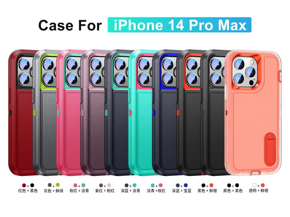 Case For iPhone 17 Air 16 11 13 12 14 15 Pro Max XS XR 8 Plus Heavy Duty Shockproof Anti-Scratch Protective with Kickstand Cover