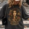 Vintage Medusa Girls Will Be Girls Grafik-T-Shirt, Baumwoll-Rundhals-T-Shirt