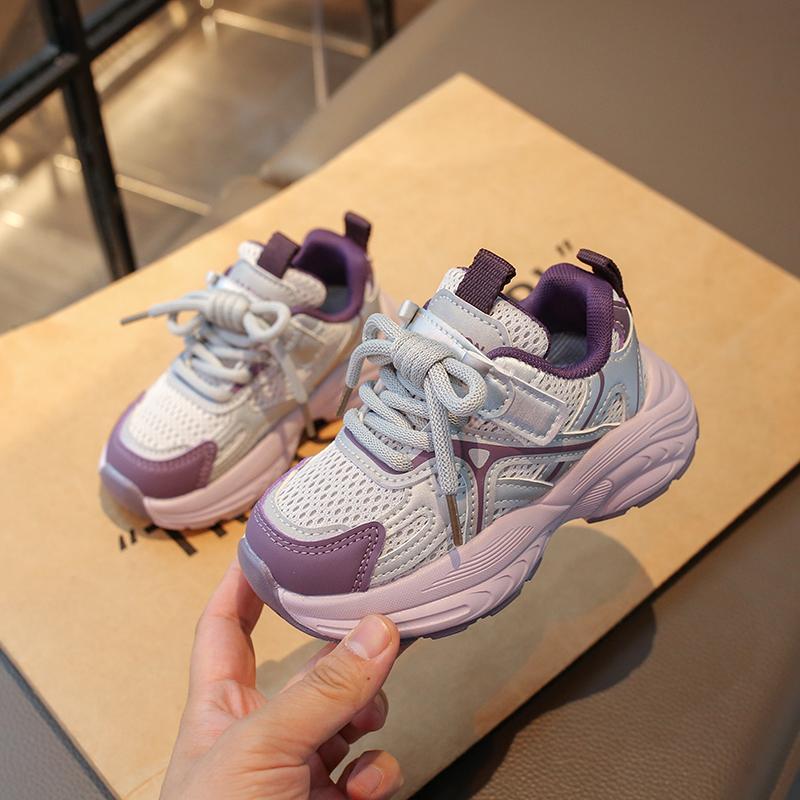 

Boys Girls Sneakers Handsome Versatile Students Basketball Shoes Mesh Breathable 2025 Spring Autumn Kids Running Shoes Soft Sole 26