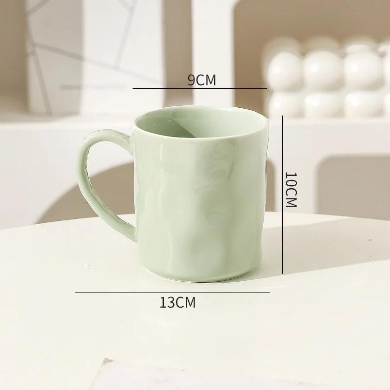 Simple Solid Color Ceramic Mug Household Large Capacity Juice Milk Cup Afternoon Tea with Handle Coffee Cups Tableware