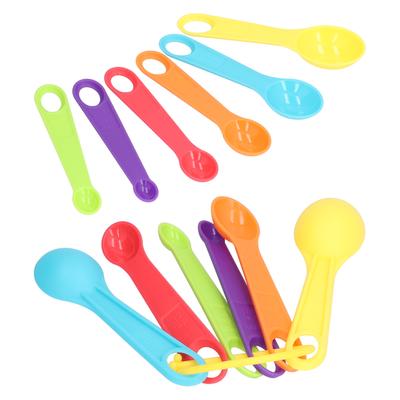 12Pcs/set Colourful Measuring Spoon Plastic Measuring Cup and Spoon with Scale Safe and Convenient