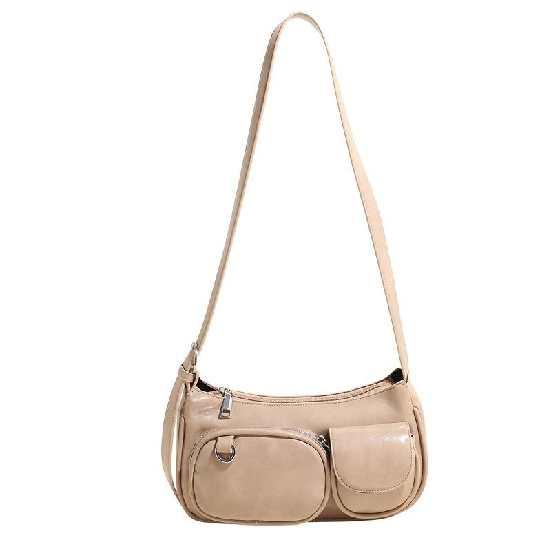 New niche design multi-pocket shoulder armpit bag retro red Spice Girl versatile handbag