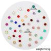Korean version of small stud earrings colored rhinestone imitation pearl earrings simple 10 pairs combination set children's colored diamond stud