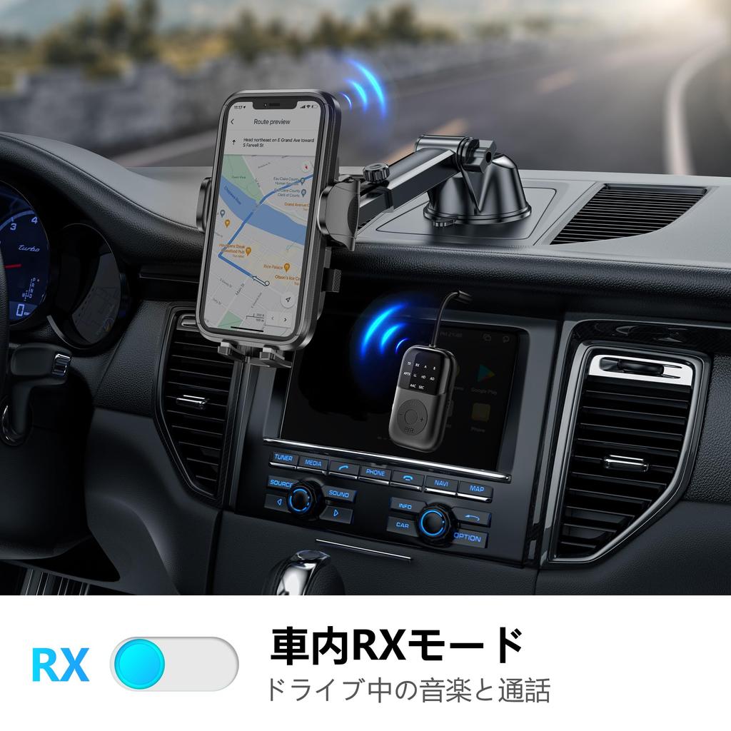 Bluetooth Transmitter Dual Mic Wireless Bluetooth Audio Adapter for Gym 5.4 Transmitter/Receiver 2-in-1 - Pairing, 24-Hour Playback, Built-in - TV,