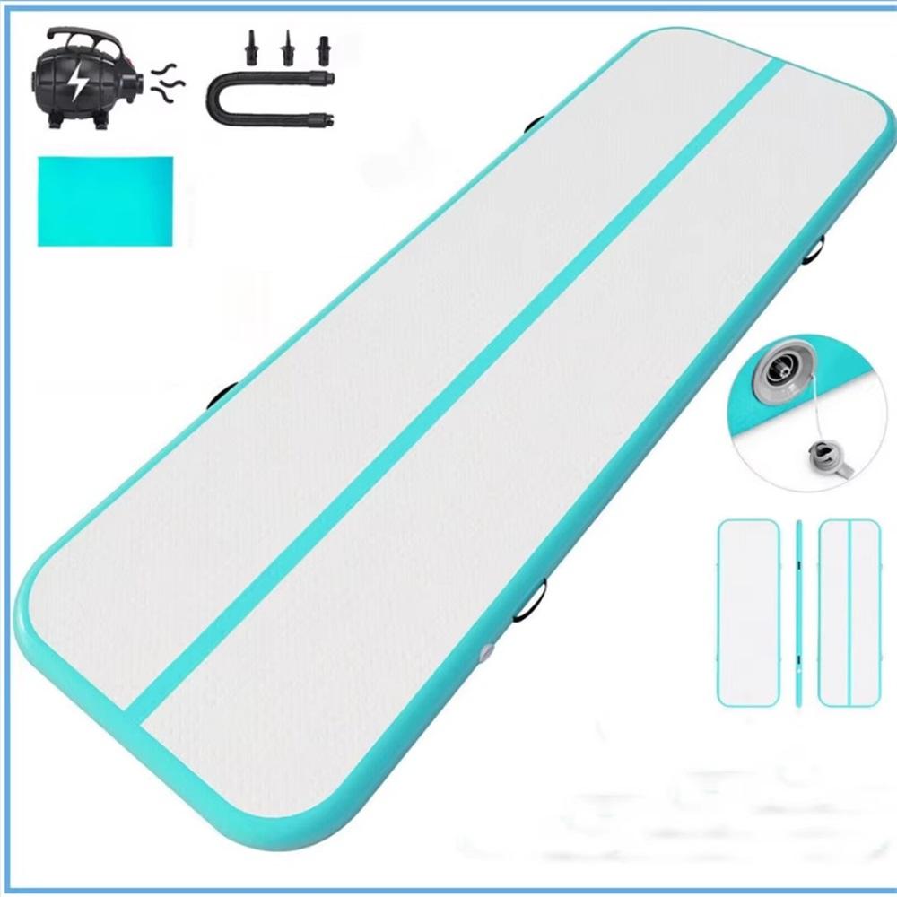Inflatable Gymnastics Tumbling Mat (with Pump) Suit for Home Gymnastics Training, Water Fitness, Inflatable Yoga Mat