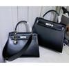 High-end Quality Bag Second-generation Leather Box Cowhide Wide Shoulder Strap Commuter Handbag Single Shoulder Messenger Bag