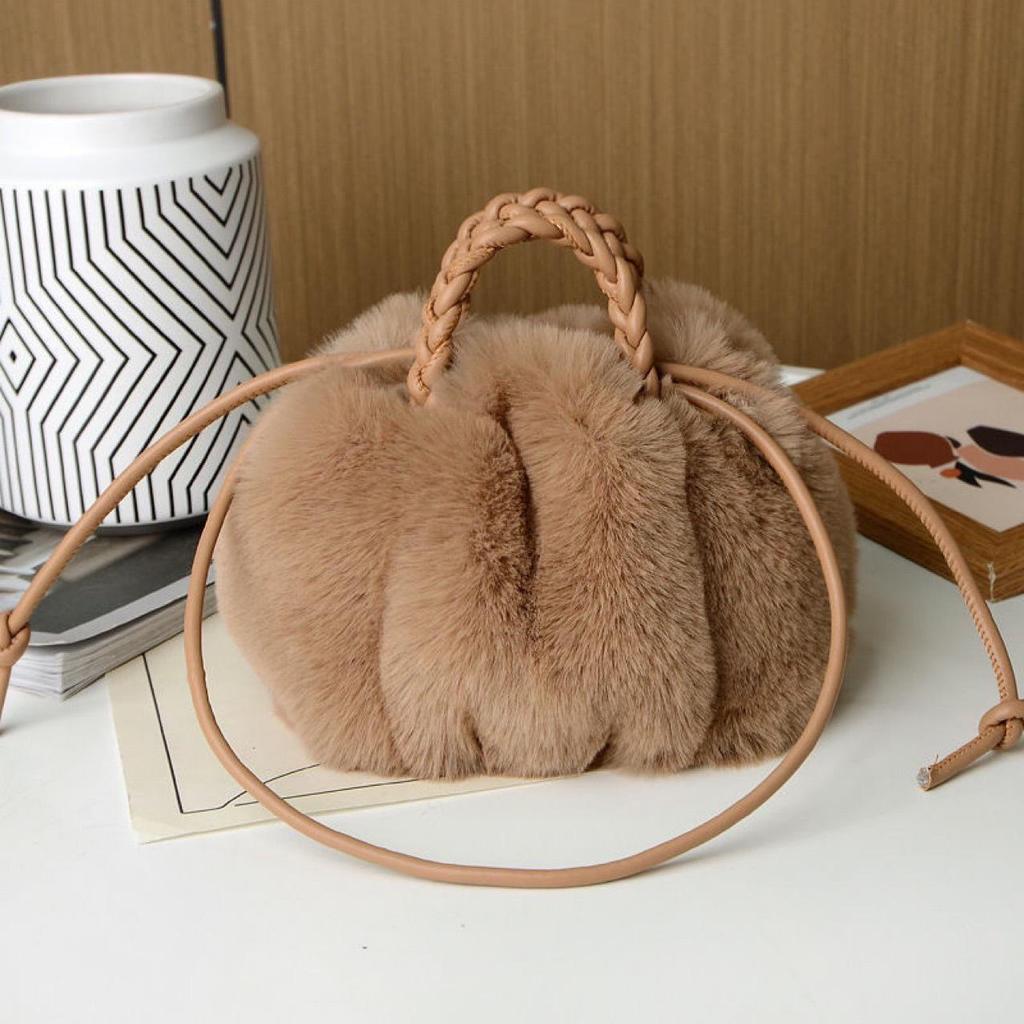 Stylish Imitation Mink Pleated Cloud Shoulder & Crossbody Bag