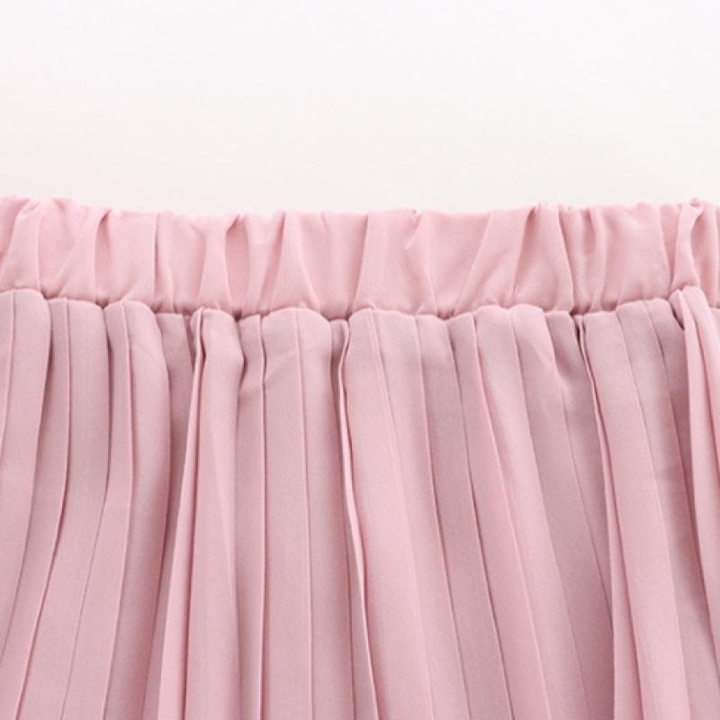 Shop   Women Pleated Banding Long Skirt Blue Pic Wsk 11816