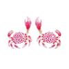 Creative Pink Crab Ear Stud Vintage Crab Claw Stud Earrings Trendy Crab Earrings  Girls