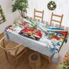1 Piece Christmas-Themed Tablecloth, Multiple Sizes, Cute Truck And Puppy Pattern Decorative Tablecloth, Printed Tablecloth, Christmas Party Gathering