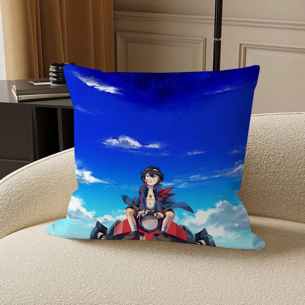 Anime G-Gurren Lagann Cushion Cover Inches Farmhouse Decor Home Throw Pillow Covers for Couch Decorations