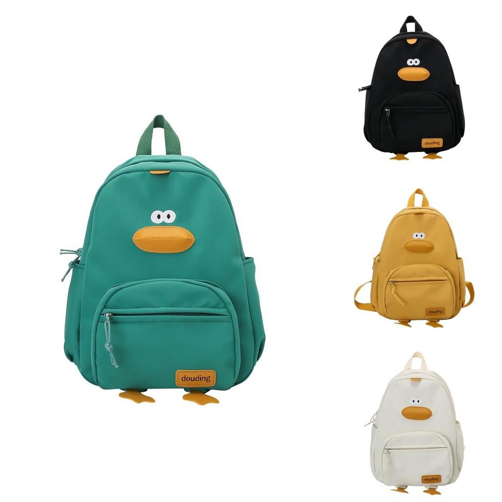 Kids Backpack Duck Nylon Polyester Cute Design For Kindergarten Daily Use