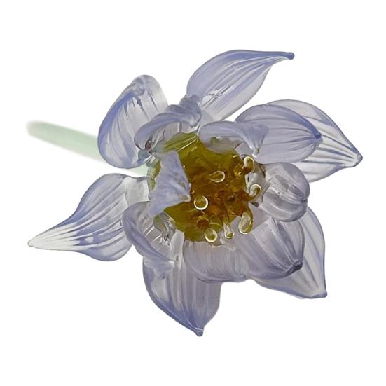 Mini Statuetta Fiore in Vetro Fatto a Mano Bouquet di Loto Finto Cristallo per Arredamento Tavolo Casa Ufficio Regalo per Mamma Moglie