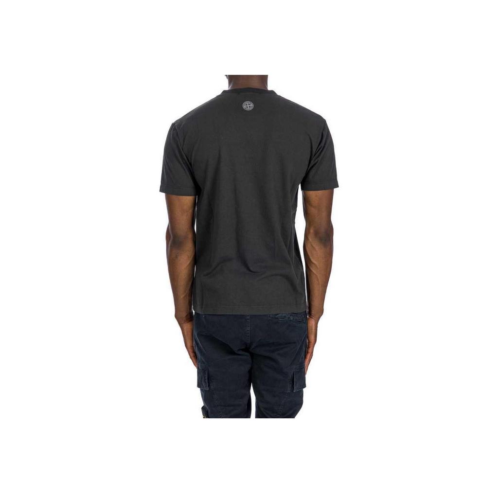 Stone Island FW24 Cotton Logo Short Sleeve T-Shirt Men tops Gray 81152NS80-V0062